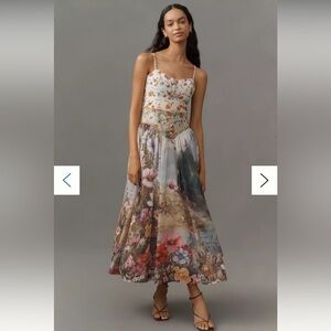 Anthropologie The Muse Basque-Waist Midi Dress
